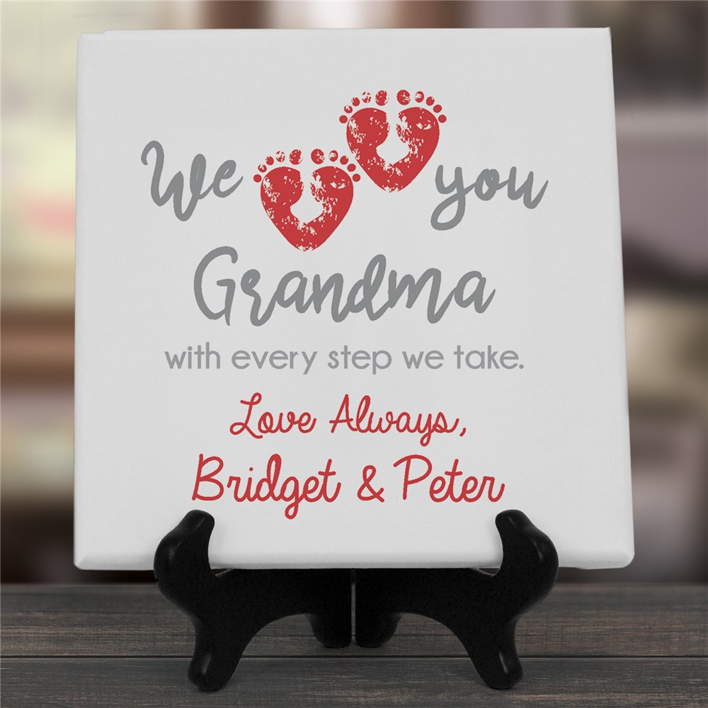 Personalized We Love You With Every Step Table Top Canvas | Personalized Gifts For Grandma