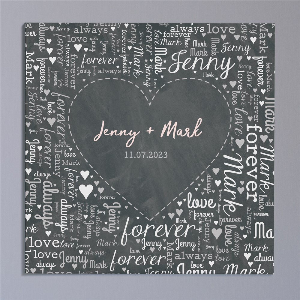 Personalized Heart of Love Square Canvas | Personalized Romantic Gifts For Home