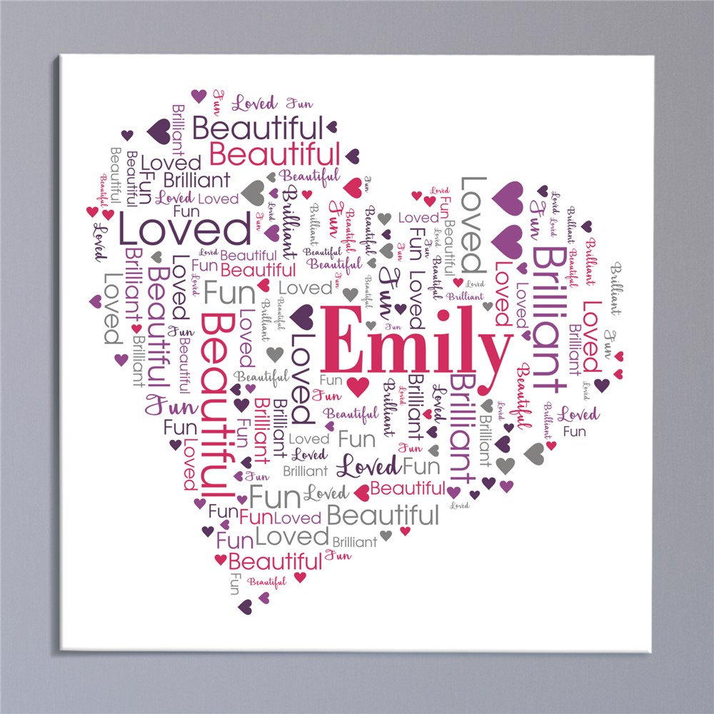 Heart Word-Art Canvas | Personalized Housewarming Gifts