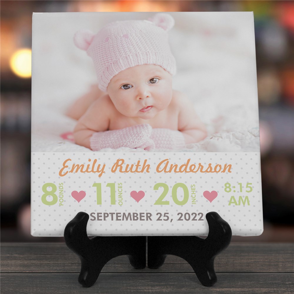 Personalized Baby Photo 8x8 Tabletop Canvas | Personalized Baby Gifts