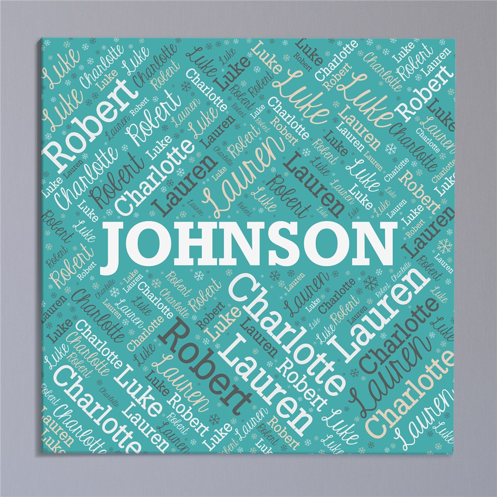 Personalized Family Name Word-Art Canvas | Personalized Family Name Signs