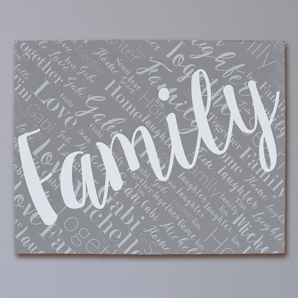 Personalized Family Diagonal Word-Art Canvas | Word Art Canvas