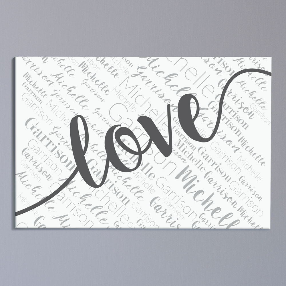 Personalized Love Word-Art 20x30 Canvas | GiftsForYouNow