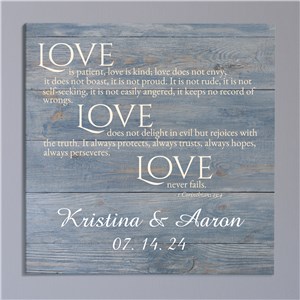 Personalized Love Is Patient Wall Canvas | Love Is Patient Personalized Wall Art