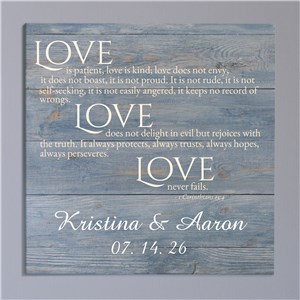Personalized Love Is Patient Wall Canvas | Love Is Patient Personalized Wall Art