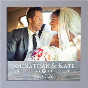 Personalized Rustic Photo Wall Canvas | Personalized Wedding Canvas Art