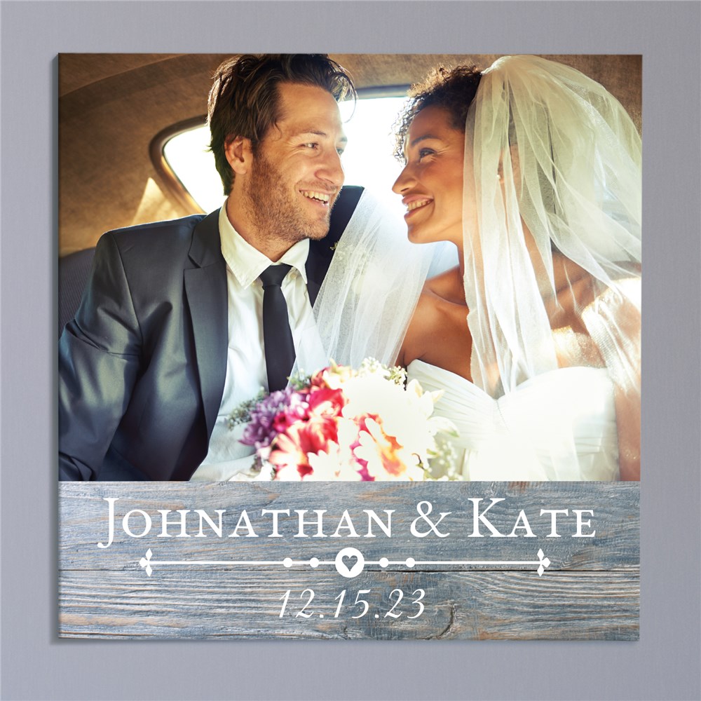 Personalized Rustic Photo Wall Canvas | Personalized Wedding Canvas Art