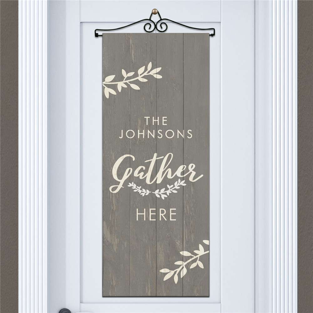 Personalized Gather Here Door Banner GiftsForYouNow