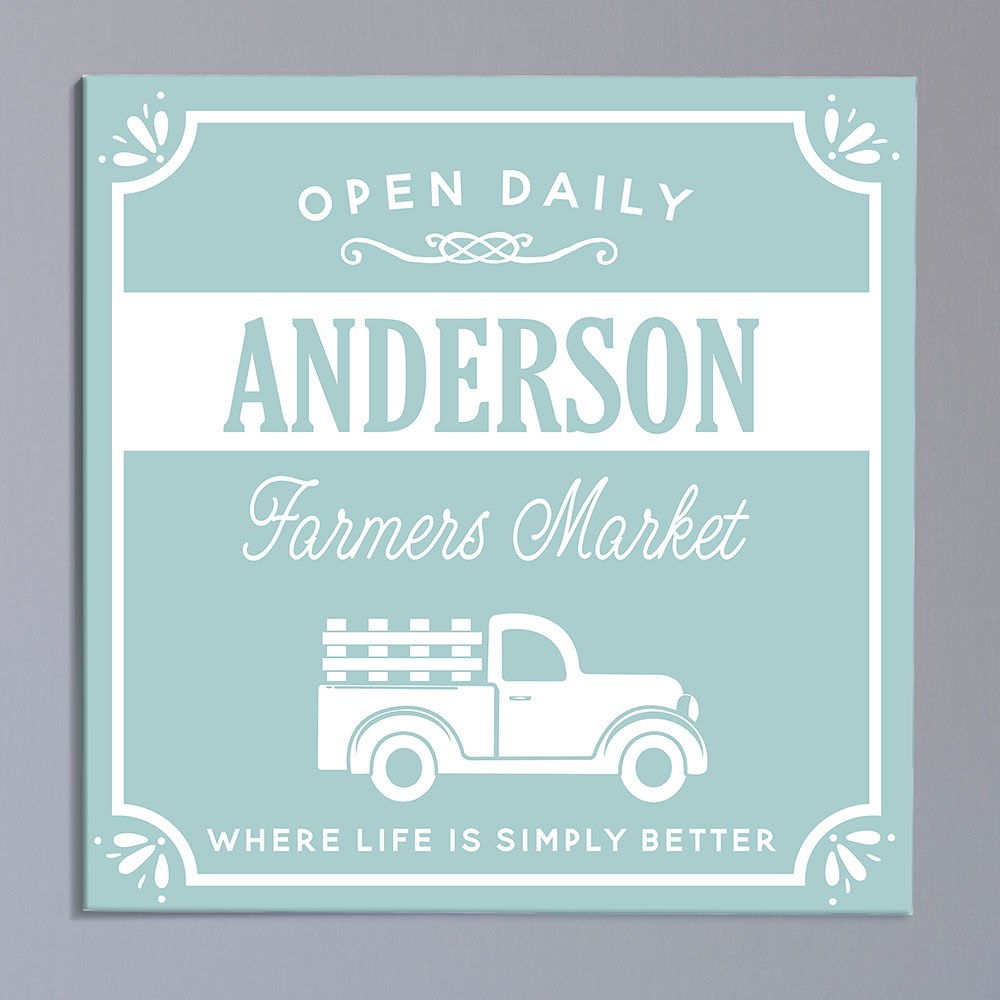 Personalized Farmers Market Open Daily Square Canvas | Personalized Wall Art
