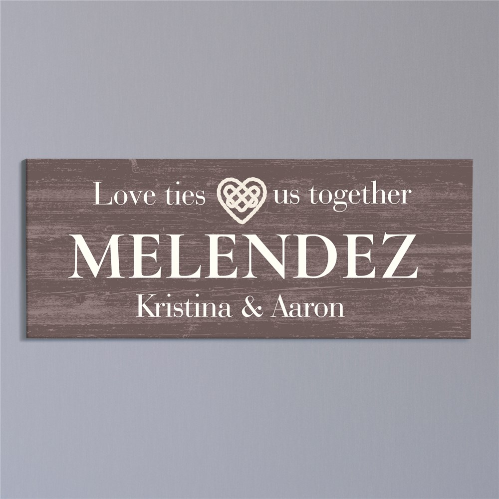 Love Ties Us Together Art | Personalized Love Themed Sign