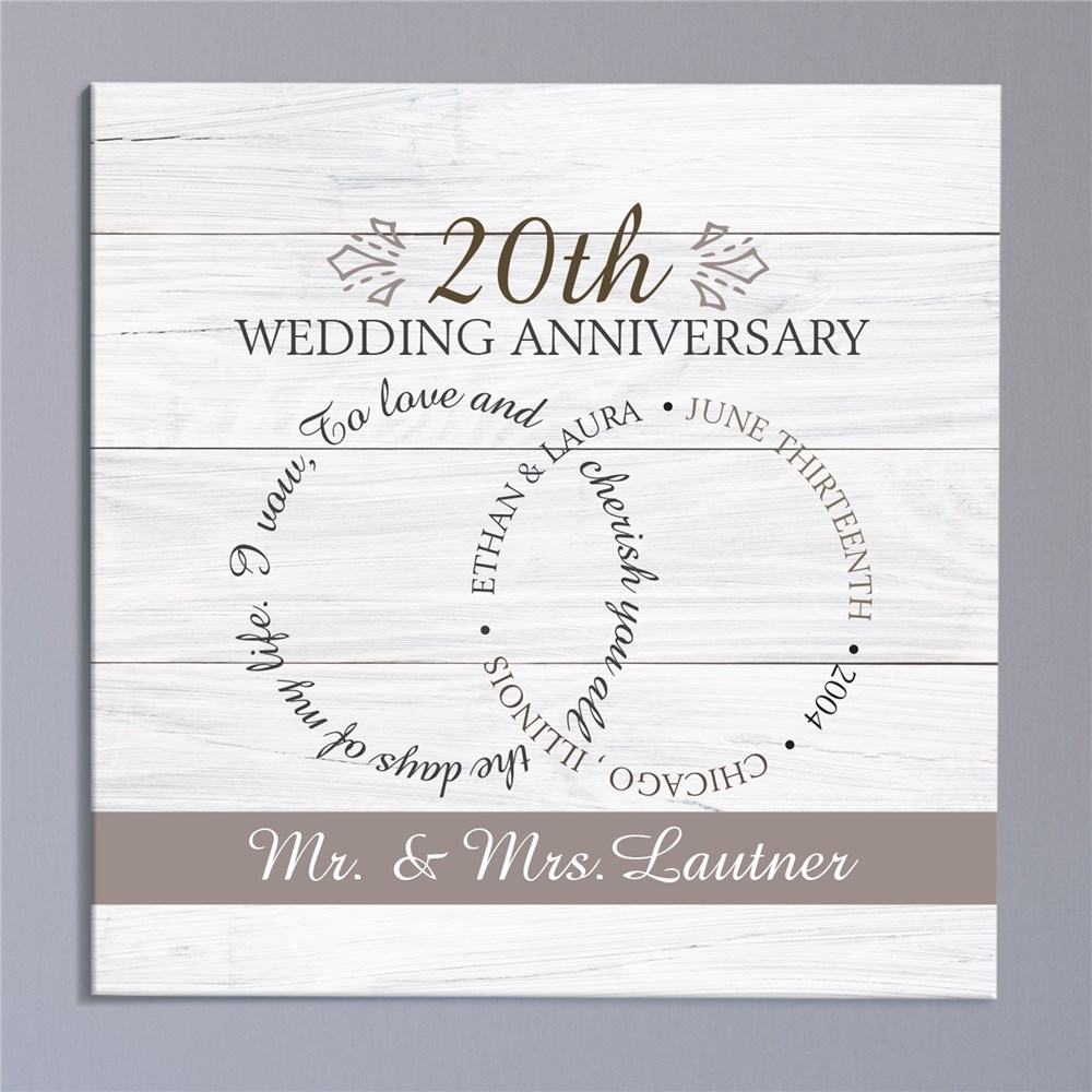 Personalized Ring Anniversary Wall Canvas | GiftsForYouNow