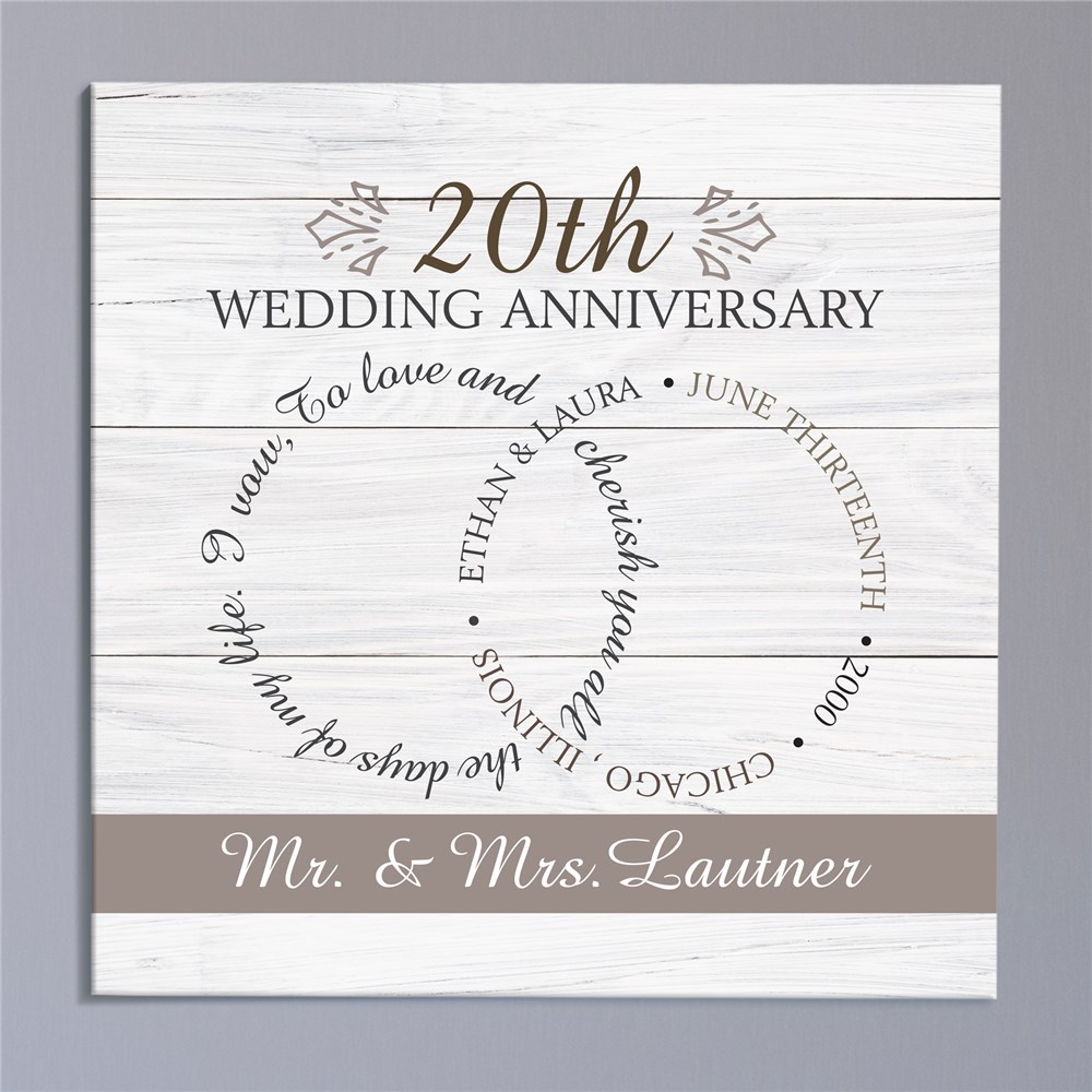 Personalized Ring Anniversary Wall Canvas | GiftsForYouNow