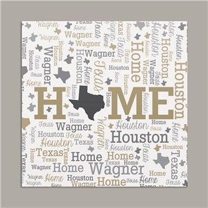 Personalized Home State Signs | Word Cloud Wall Art