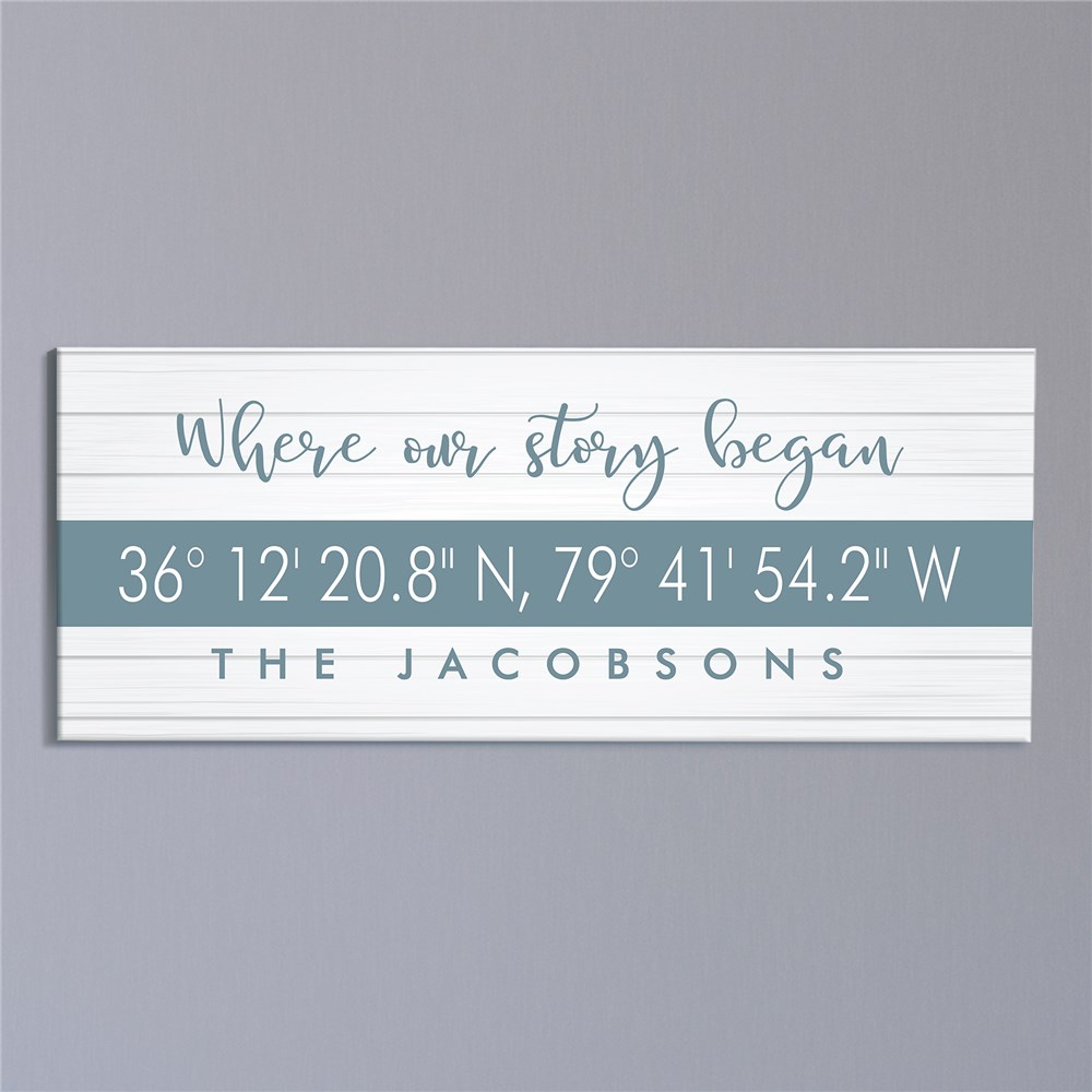 Personalized Canvas For Family | Coordinates Personalized Sign