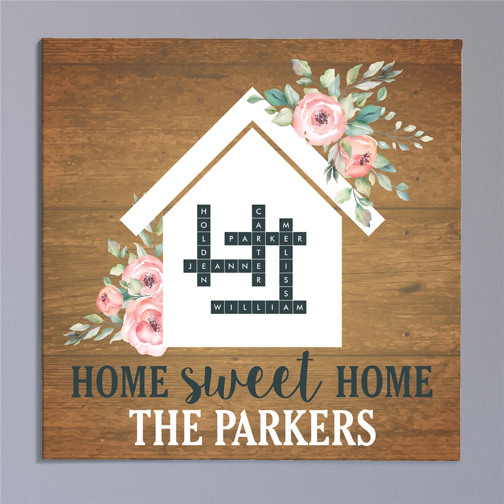 Personalized Crossword Canvas | Home Sweet Home Sign