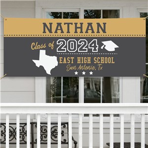 Personalized Grad Banner With State