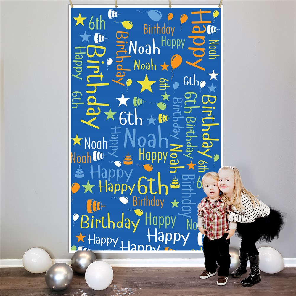 Personalized Boy's Birthday Word Art Backdrop 911676417