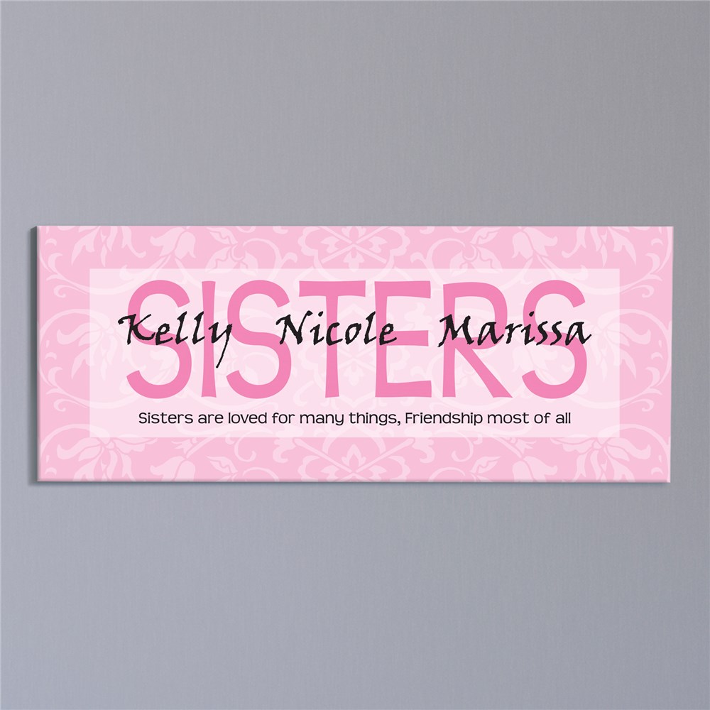 Sisters Are Loved... Wall Canvas | Personalized Sister Gifts