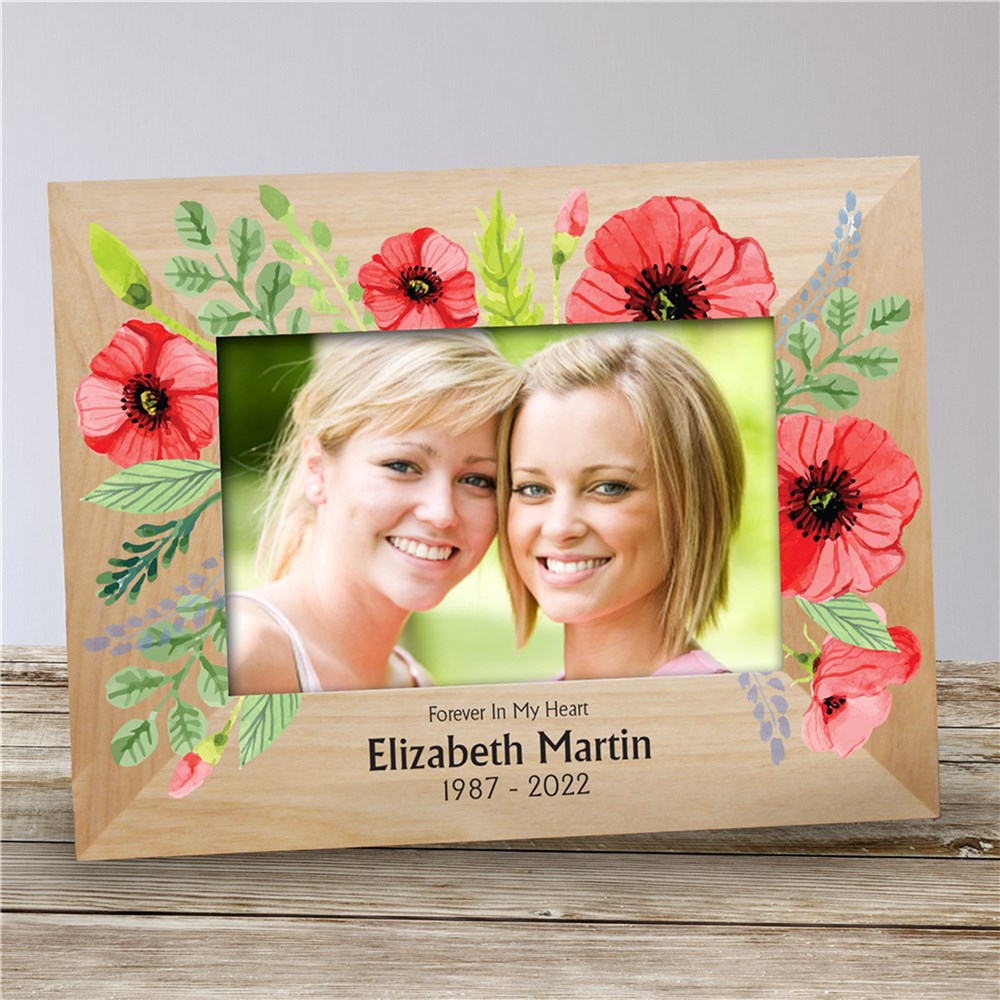 Personalized Floral Memorial Frame | Personalized Memorial Picture Frames