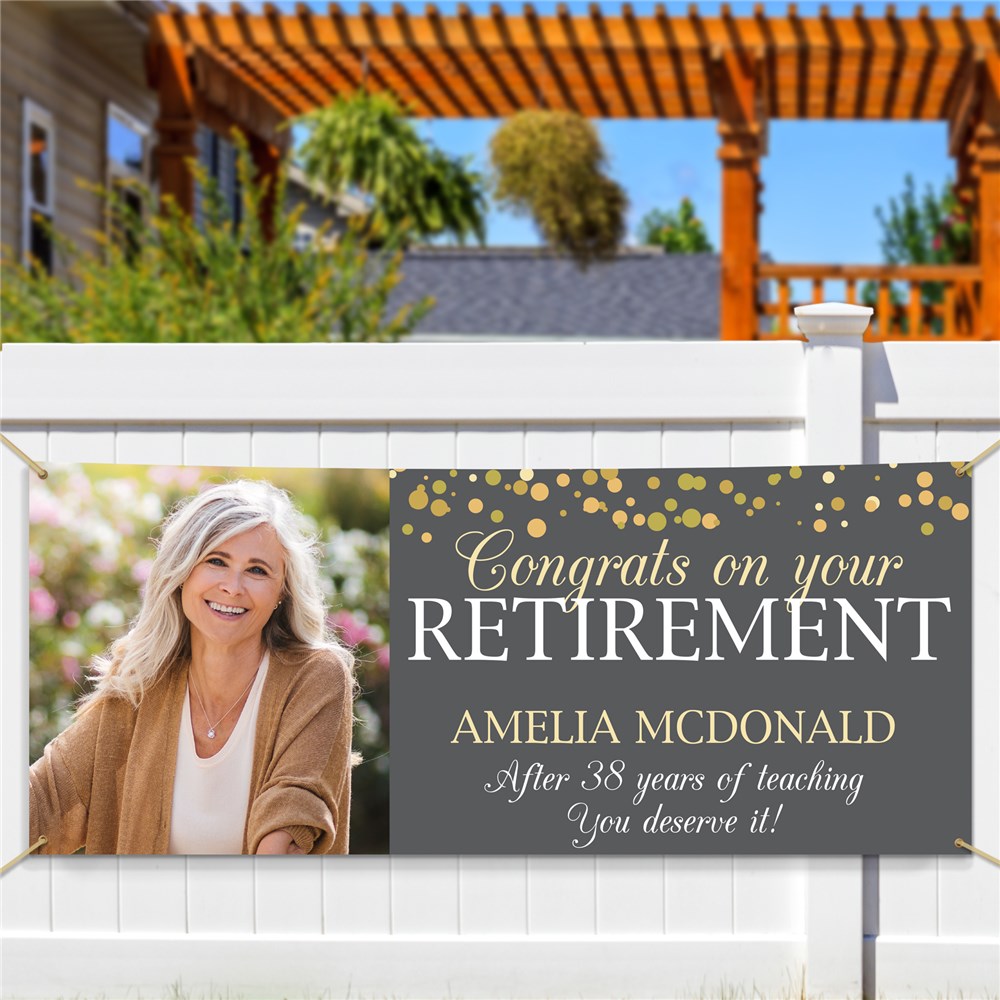 Personalized Congrats on Your Retirement with Photo Banner