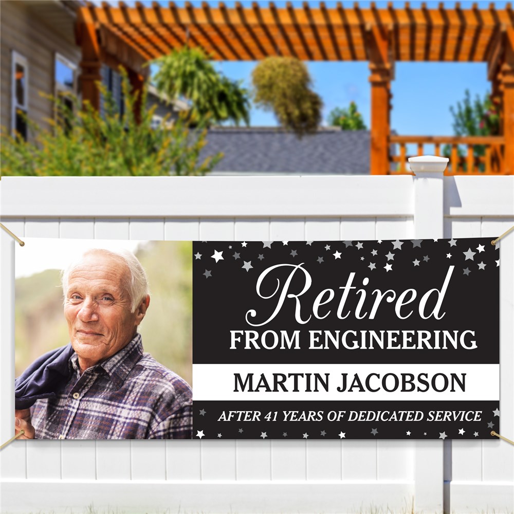 Personalized Retired Career with Photo Banner