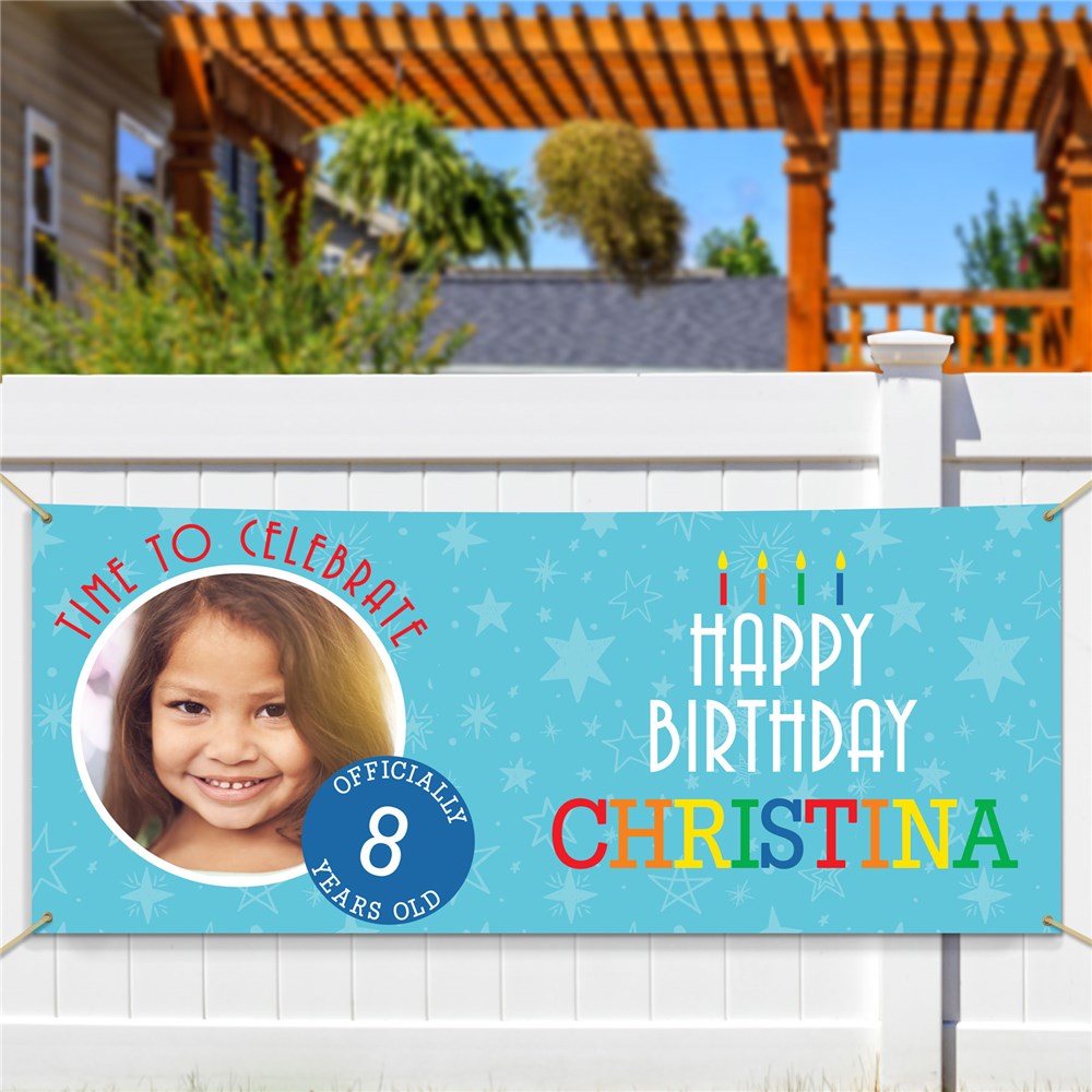 Personalized Happy Birthday Candles Banner