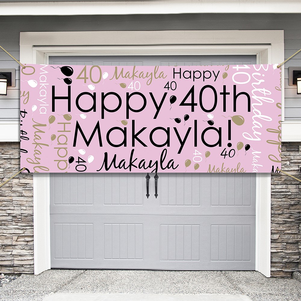 Personalized Birthday Word Art Banner