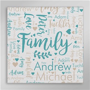 Personalized Family Branch Word Art Canvas
