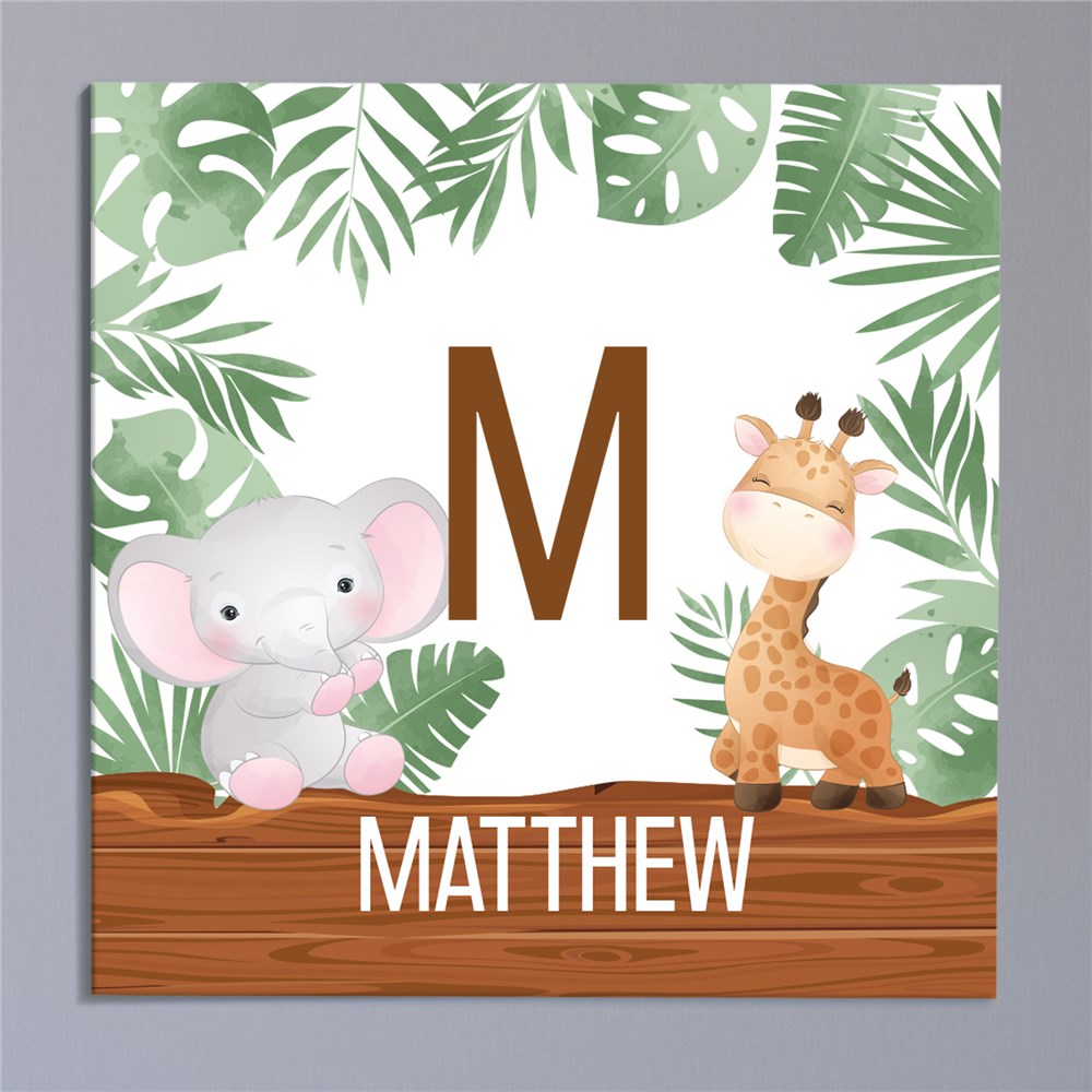Personalized Safari Wall Canvas for Nursery GiftsForYouNow