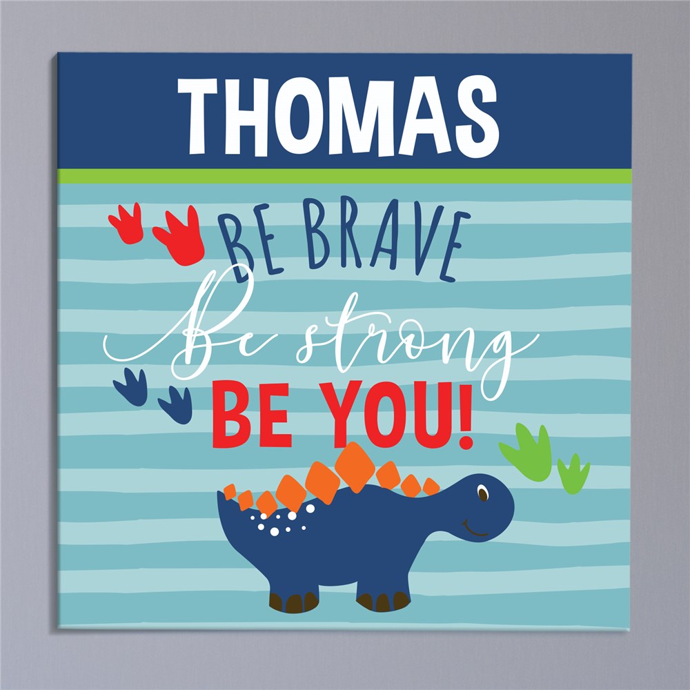 Personalized Be You Dinosaur Themed Wall Canvas