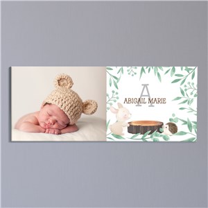 Personalized Woodland Photo Canvas for Baby's Nursery