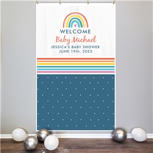 Personalized Rainbow Baby Shower Backdrop