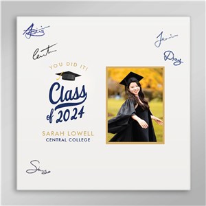 Personalized You Did It Graduation Photo Canvas Guest Book