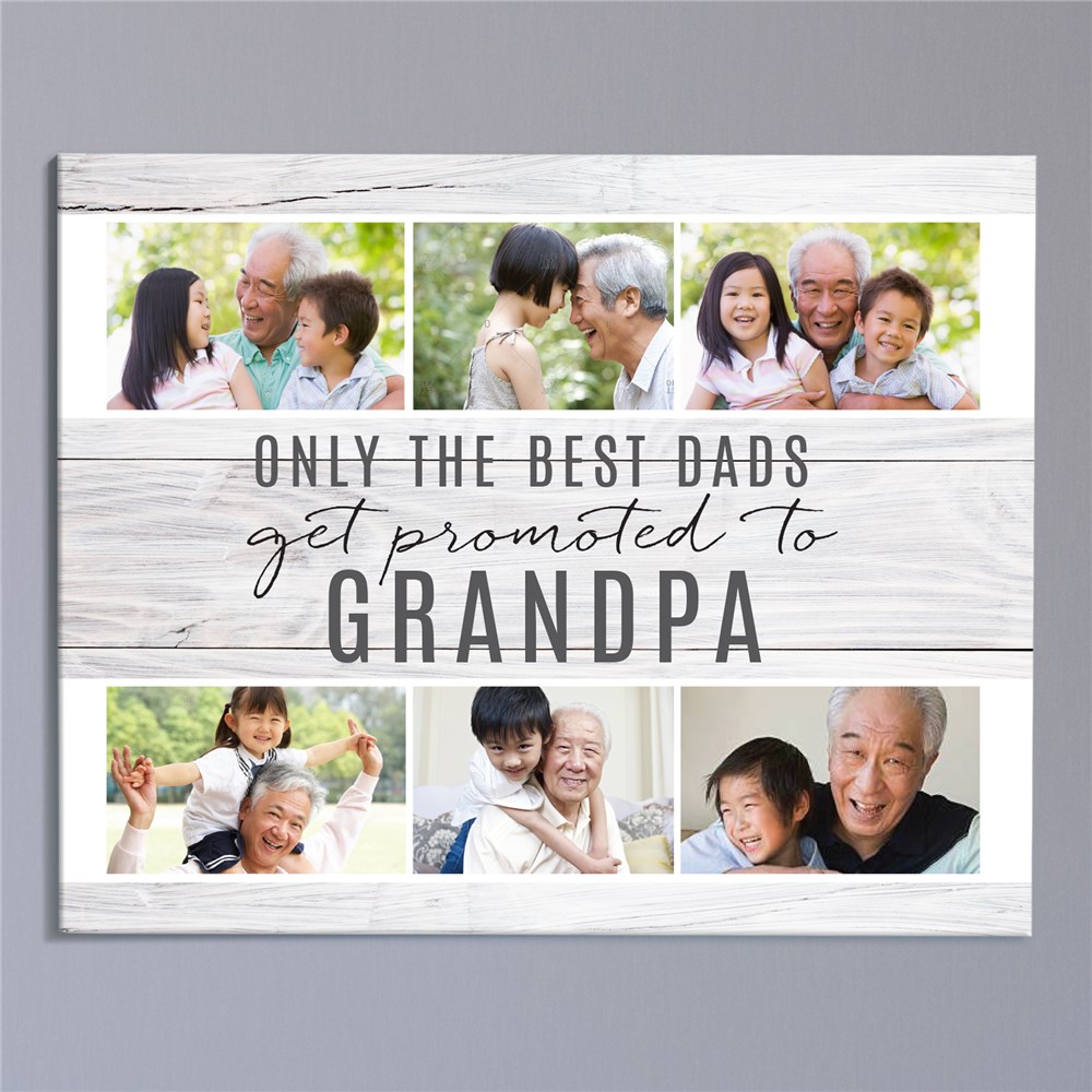 Personalized Best Dads Get Promoted Canvas