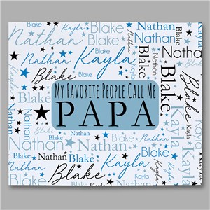 Personalized My Favorite People Word-Art Canvas for Dad