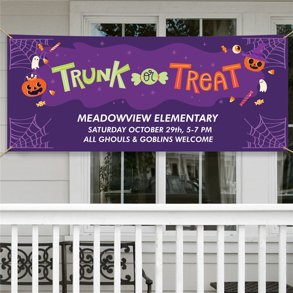 Personalized Trunk or Treat Halloween Banner