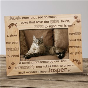 Personalized Cat Wood Picture Frame | Personalized Wood Picture Frames