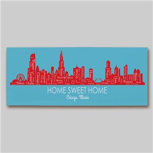 Personalized Chicago Skyline Word-Art Canvas 91219119
