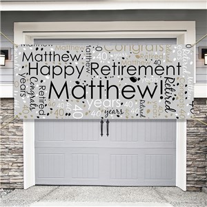 Personalized Retirement Word Art Banner 912193914