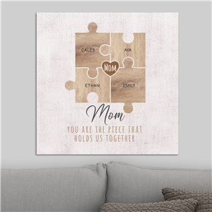 Personalized Mom Puzzle Piece Square Canvas 91223814X