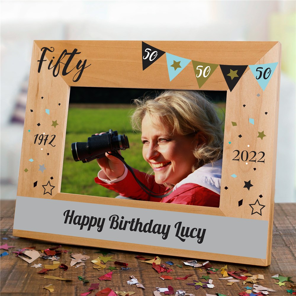 Personalized Happy Birthday Wood Frame | Personalized Happy Birthday Picture Frames