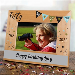 Personalized Happy Birthday Wood Frame | Personalized Happy Birthday Picture Frames