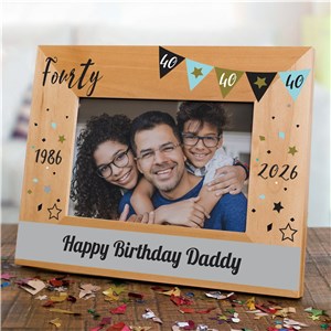 Personalized Happy Birthday Wood Frame | Personalized Happy Birthday Picture Frames