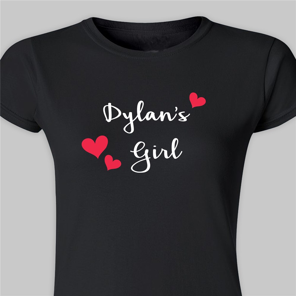 His Girl Personalized Ladies' Fitted T-shirt | Personalized Valentine's Day Gifts For Her