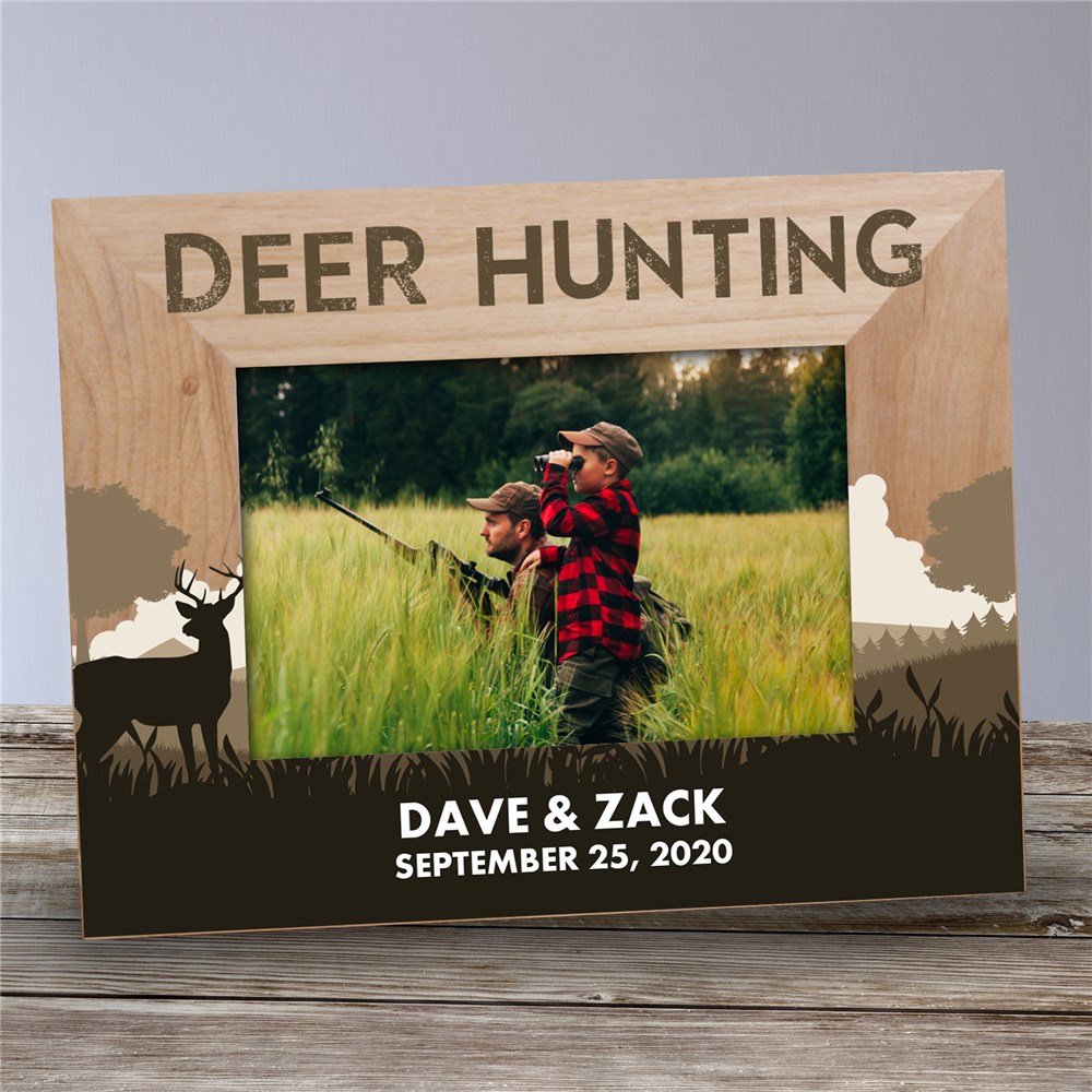 Deer Hunting Wood Personalized Picture Frame GiftsForYouNow