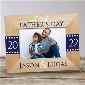 Personalized First Fathers Day Wood Picture Frame | Personalized Father's Day Picture Frames