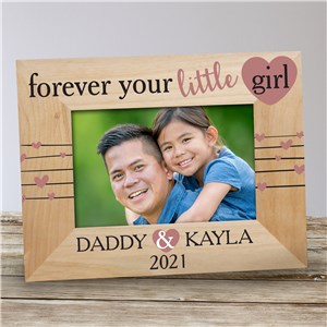 Personalized Forever Your Little Girl Wood Frame | Personalized Father's Day Picture Frames