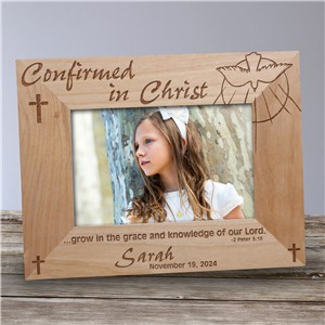 Confirmed in Christ Confirmation Wood Picture Frame | Personalized Wood Picture Frames
