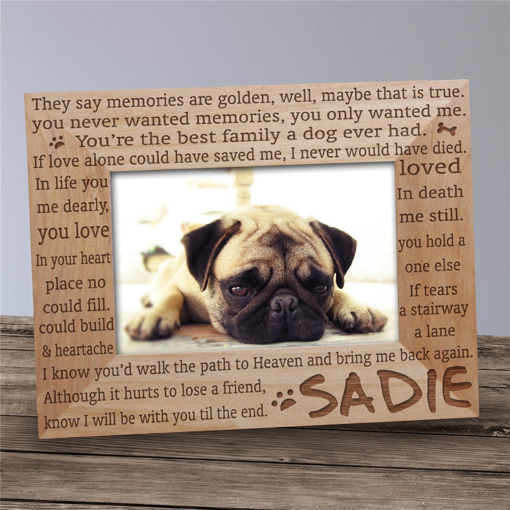Engraved Til' the End Pet Memorial Wood Picture Frame | Personalized Wood Picture Frames