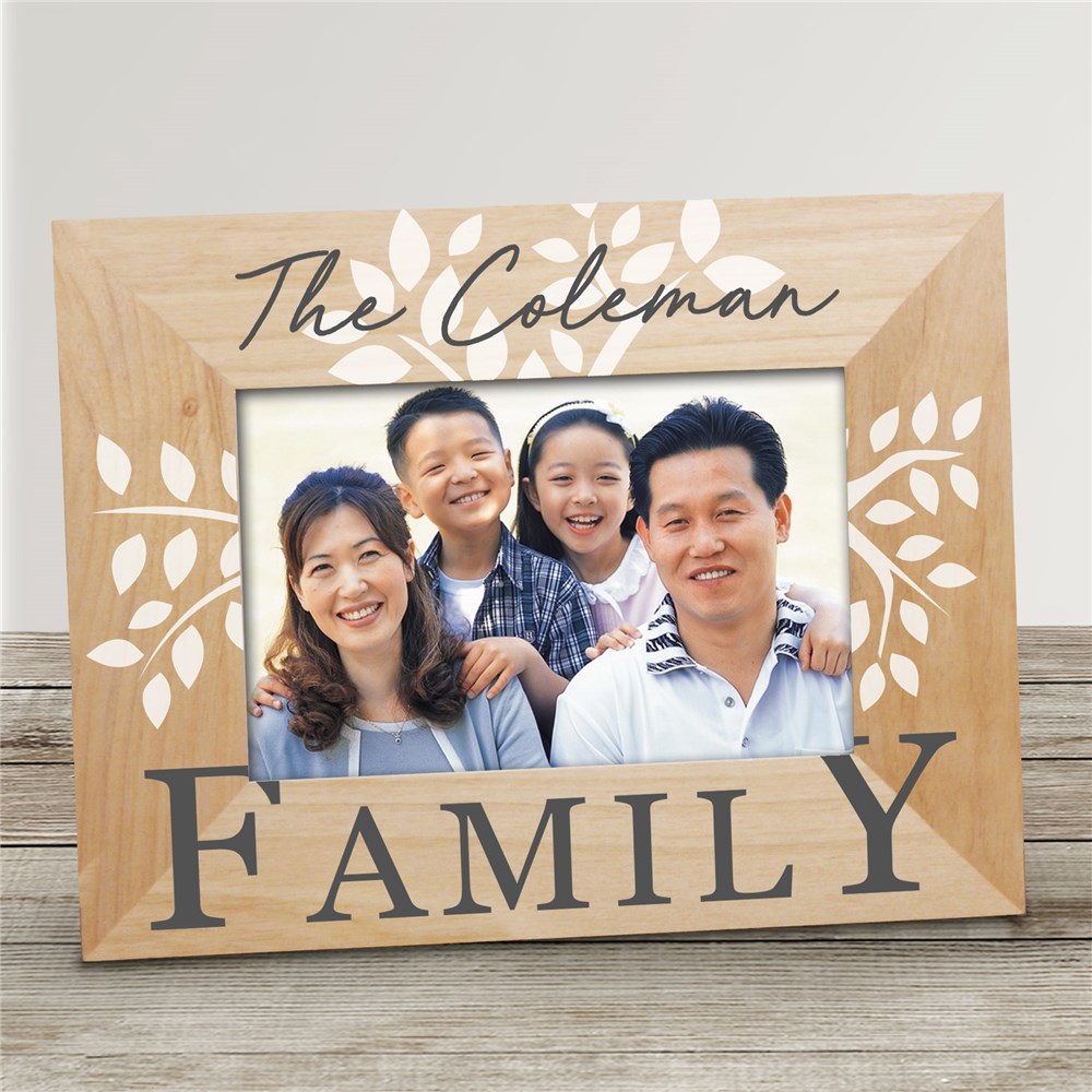 Personalized Family Tree Wood Picture Frame | Personalized Family Photo Frames
